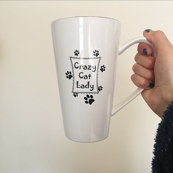 10 Strawberry Street Other - Oversized Crazy Cat Lady Mug w Pawprints